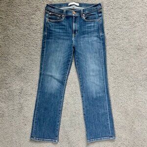 A Y R THE POP BLUE DEMIM JEANS - HIGH RISE - STRAIGHT LEG - WOMEN'S SIZE 33 X 28
